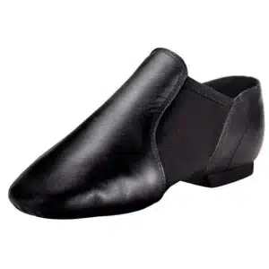 Black neoprene jazz shoe with leather upper and suede sole