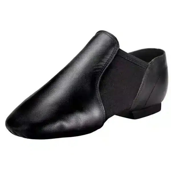 Black neoprene jazz shoe with leather upper and suede sole