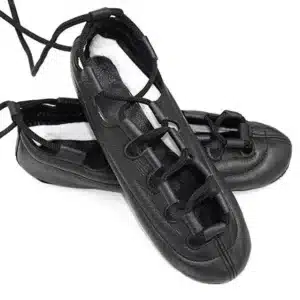 Black Irish dancing pump with genuine leather upper and suede split sole