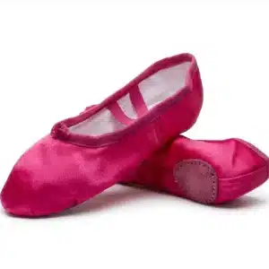 Satin silk ballet shoes with suede sole for women and girls