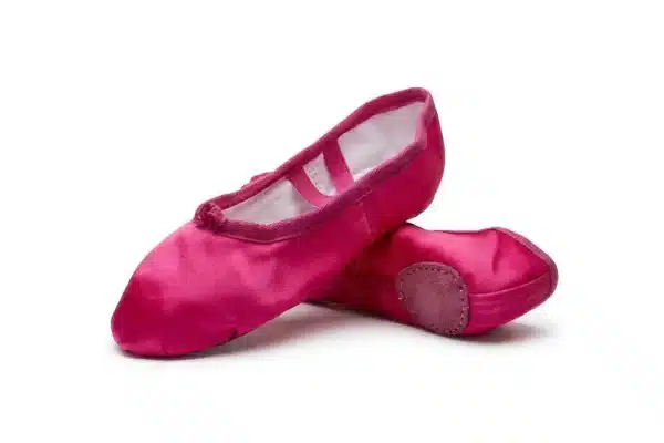 Satin silk ballet shoes with suede sole for women and girls