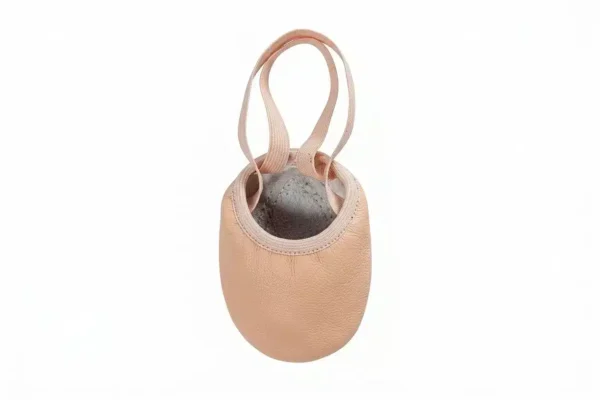 Leather ballet rhythmic gymnastics half-sole toe shoes with suede sole in pink, beige, and black