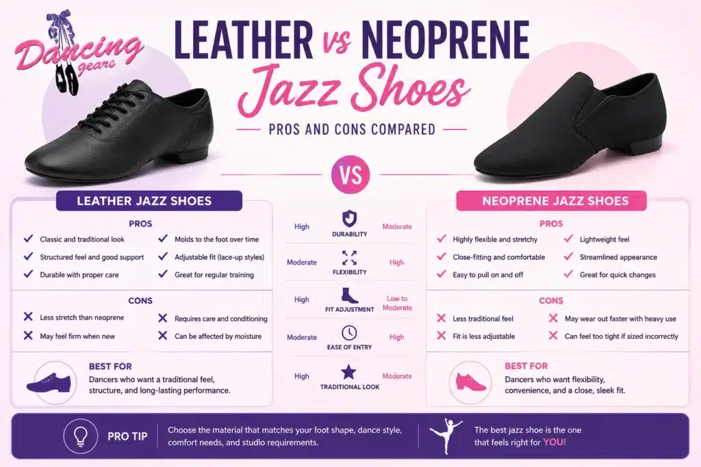 Leather vs Neoprene Jazz Shoes: Pros and Cons Compared