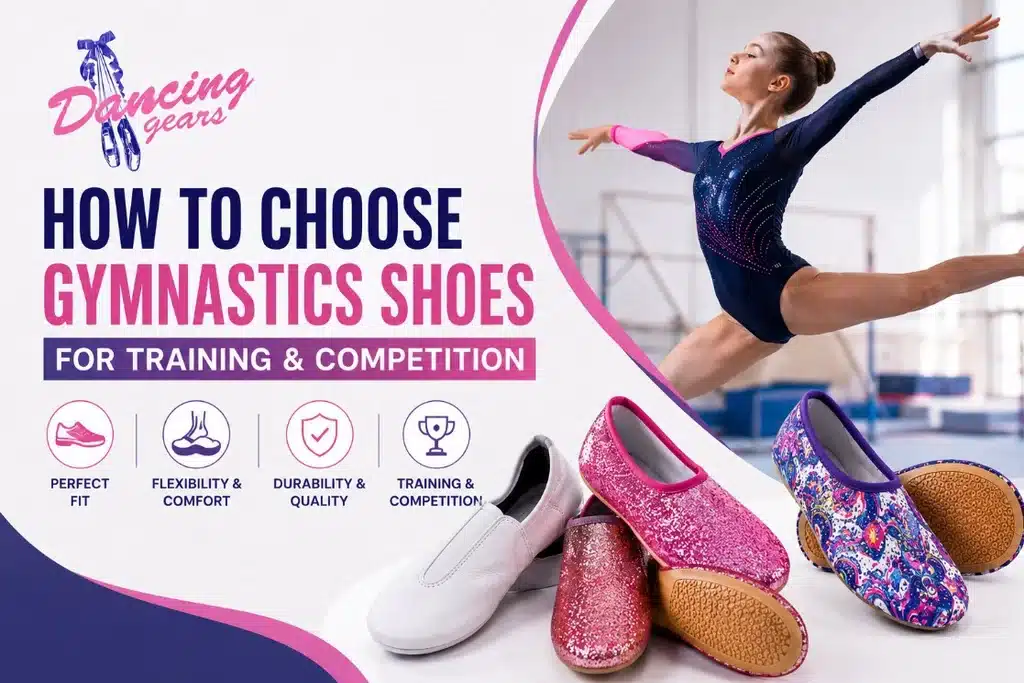 How to choose gymnastics shoes for training and competition guide with perfect fit, flexibility, durability features and glitter gymnastics shoes display