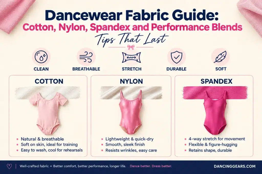 Dancewear Fabric Guide: Cotton, Nylon, Spandex, and Performance Blends